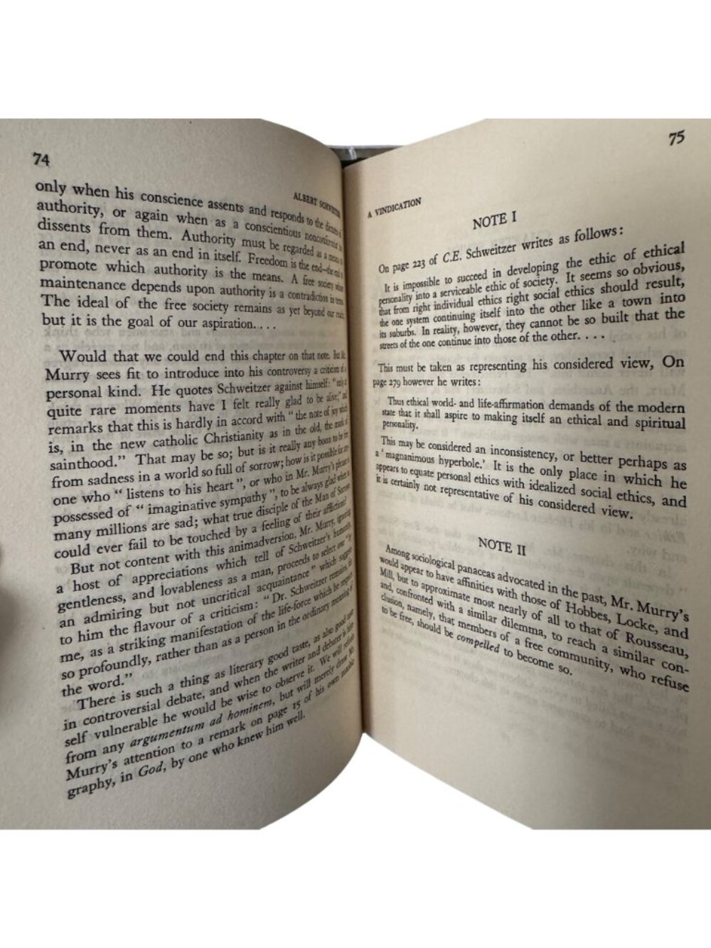Albert Schweitzer A Vindication George Seaver HC 1950 First Edition James Clark - Picture 12 of 16